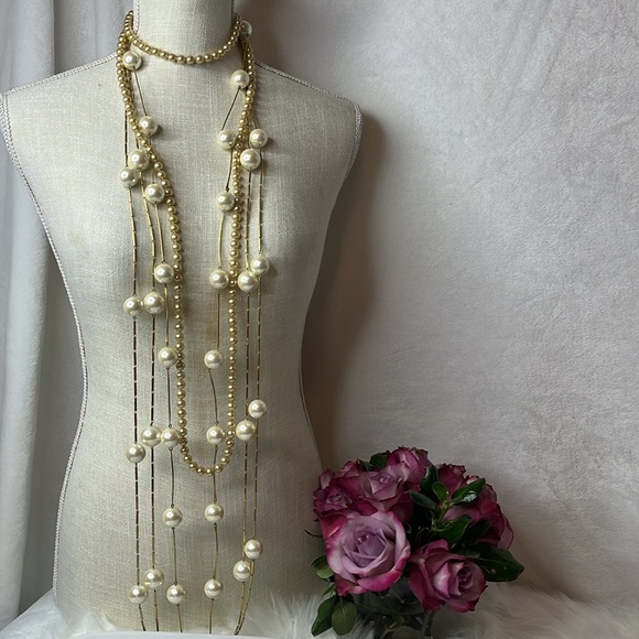 CAROLEE LONG LINK PEARL NECKLACE - Picture 5 of 9